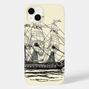 ヴィンテージパイレーツ・ガレオン、74発の砲艦のスケッチ Case-Mate iPhone 14 PLUSケース