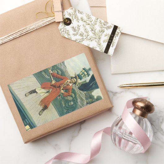 ヴィンテージパイレーツ、キャプテン・ケイトバイハワード・ピレ 長方形シール (ギフト)