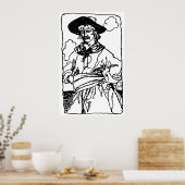 ヴィンテージパイレーツ・スケッチ・オブ・ア・キャプテンバイハワードピレ ポスター (キッチン)