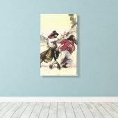 ヴィンテージパイレーツ、デュエル・トゥル・ザ・デス・オン・ザ・ビーチ キャンバスプリント (インサイチュ (ウッドフロア))