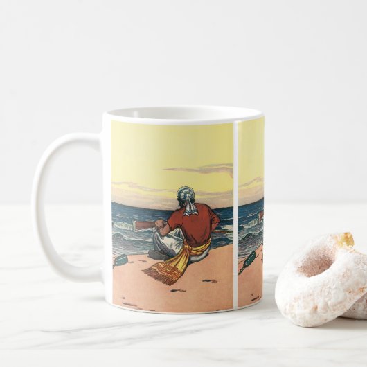 ヴィンテージパイレーツ、無人島に漂流 コーヒーマグカップ (ドーナツ)