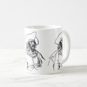 ヴィンテージパイレーツ、Howard Pyleによる海賊スケッチ コーヒーマグカップ (正面右)