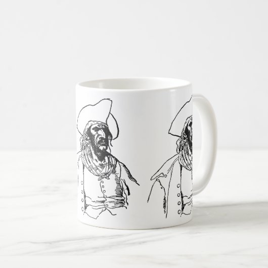 ヴィンテージパイレーツ、Howard Pyleによる海賊スケッチ コーヒーマグカップ (正面右)