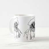 ヴィンテージパイレーツ、Howard Pyleによる海賊スケッチ コーヒーマグカップ (正面左)