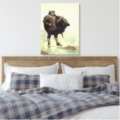 ヴィンテージパイレーツ、NC Wyethキャプテン・ビル・ボーンズ キャンバスプリント (インサイチュ (寝室))