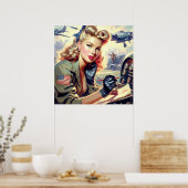 ヴィンテージパイロットピン留め ポスター (キッチン)