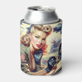 ヴィンテージパイロットピン留め 缶クーラー (缶正面)