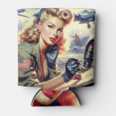 ヴィンテージパイロットピン留め 缶クーラー (正面)