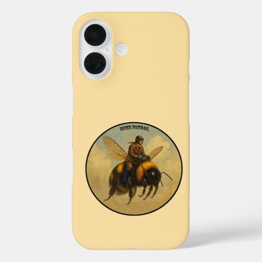 ヴィンテージパイロット飛んでいるジャイアントハニービーURM Case-Mate iPhoneケース (裏面)