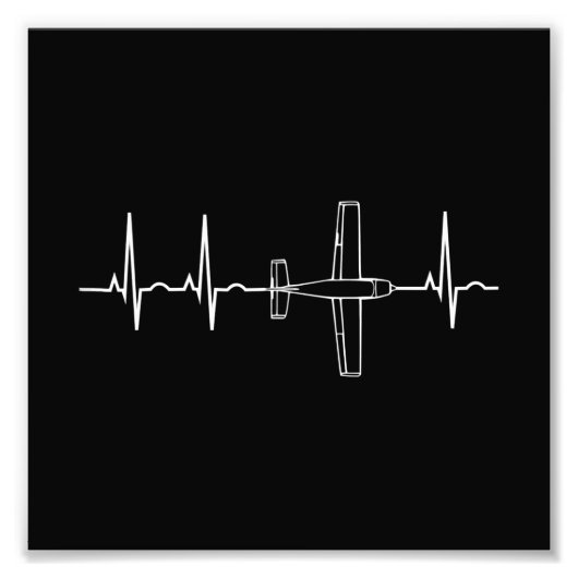 ヴィンテージパイロット飛んでいるスカイハートギフト フォトプリント            (正面)