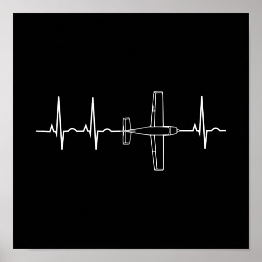 ヴィンテージパイロット飛んでいるスカイハートギフト ポスター (正面)