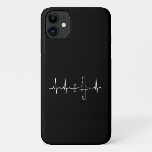 ヴィンテージパイロット飛んでいるスカイハートギフト Case-Mate iPhoneケース (裏面)
