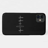 ヴィンテージパイロット飛んでいるスカイハートギフト Case-Mate iPhoneケース (裏面(横))