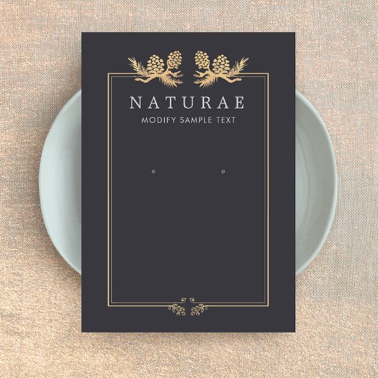 ヴィンテージパインコーンイヤリングジュエリー表示