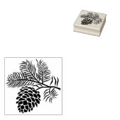 ヴィンテージパインコーン分岐ゴムスタンプ ラバースタンプ (押印)