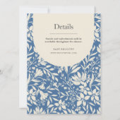 ヴィンテージパインタリー芸術的フローラ(青とベージュ) 招待状 (裏面)