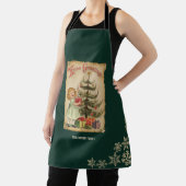 ヴィンテージパインツリー小さな女の子プレゼント雪片 エプロン (インサイチュ)