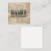 ヴィンテージパインツリー自然シーン新聞スプリントアート ノートカード (正面/裏面)