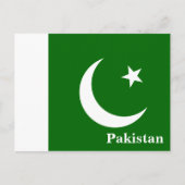 ヴィンテージパキスタン国旗の旅行観光 ポストカード (正面)