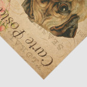 ヴィンテージパグドッグフローラフランスのカルテポストエール 薄葉紙 (詳細)