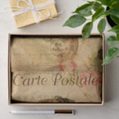 ヴィンテージパグドッグフローラフランスのカルテポストエール 薄葉紙 (ギフト)