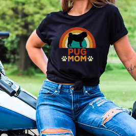 ヴィンテージパグドッグマママサンセット Tシャツ