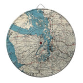 ヴィンテージパジェット音の地図（1919年） ダーツボード (正面)