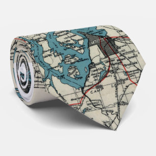 ヴィンテージパジェット音の地図(1919年) ネクタイ