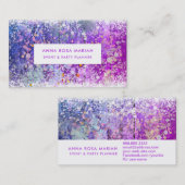 *~*ヴィンテージパステルエージッドウッ素朴ドシャビーバイオレット 名刺 (正面/裏面)