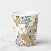 ヴィンテージパステルカスタムブルーフローラベビーシャワー 紙コップ (左)