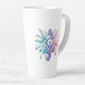 ヴィンテージパステルカラフルフローラデザイン カフェラテマグ (右アングル)