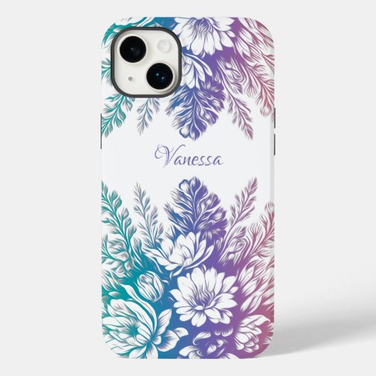 ヴィンテージパステルカラフルフローラデザイン Case-Mate iPhoneケース (裏面)