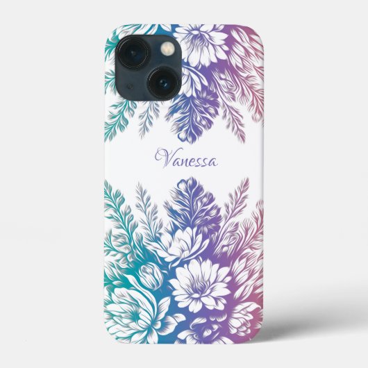 ヴィンテージパステルカラフルフローラデザイン Case-Mate iPhoneケース (裏面)