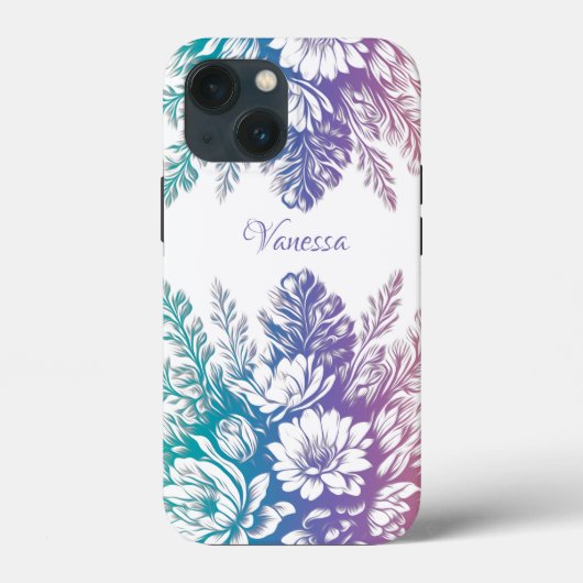 ヴィンテージパステルカラフルフローラデザイン Case-Mate iPhoneケース (裏面)
