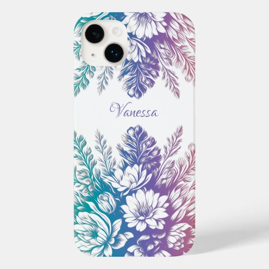 ヴィンテージパステルカラフルフローラデザイン Case-Mate iPhoneケース (裏面)
