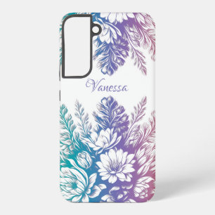 ヴィンテージパステルカラフルフローラデザイン SAMSUNG GALAXY S22+ケース