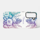 ヴィンテージパステルカラフルフローラデザイン SAMSUNG GALAXYケース (裏面横)