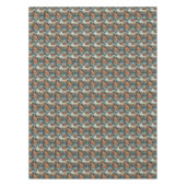 ヴィンテージパステルカラーのクリスマスジンジャーブレッドの家 テーブルクロス (正面)