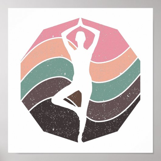 ヴィンテージパステルガール運動またはヨガポーズ ポスター (正面)