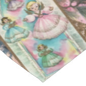 ヴィンテージパステルクリスマスカードコラージュ テーブルクロス (アングル)