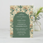 ヴィンテージパステルグリーンテラコッタフローラアールヌーボー 招待状 (スタンド正面)