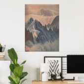 ヴィンテージパステルスケッチエリー山氷河 ポスター (ホームオフィス)