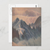 ヴィンテージパステルスケッチエリー山氷河 ポストカード (正面/裏面)