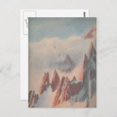 ヴィンテージパステルスケッチ山氷河 ポストカード (正面/裏面)