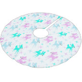 ヴィンテージパステルディアキュートクリスマスパターン ブラッシュドポリエステルツリースカート (アングル)