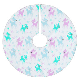 ヴィンテージパステルディアキュートクリスマスパターン ブラッシュドポリエステルツリースカート