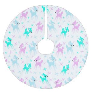 ヴィンテージパステルディアキュートクリスマスパターン ブラッシュドポリエステルツリースカート