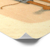 ヴィンテージパステルハンドドローモンキー ポスター (角)