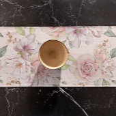 ヴィンテージパステルピンクのバラ ショートテーブルランナー