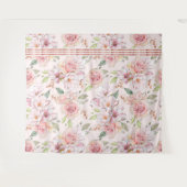 ヴィンテージパステルピンクのバラ タペストリー (正面(横))